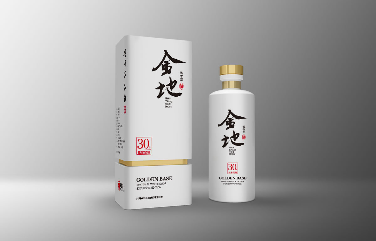 金地白酒包裝設(shè)計,金地白酒瓶貼設(shè)計,金地白酒品牌形象塑造_全力設(shè)計