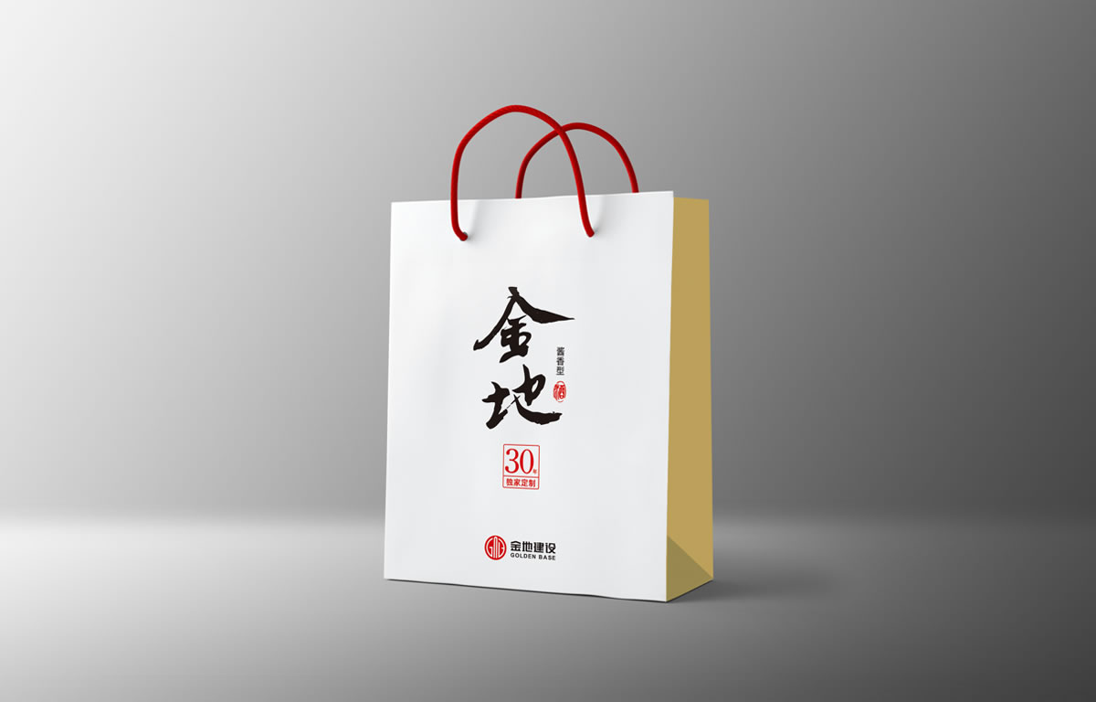 金地白酒包裝設(shè)計,金地白酒瓶貼設(shè)計,金地白酒品牌形象塑造_全力設(shè)計